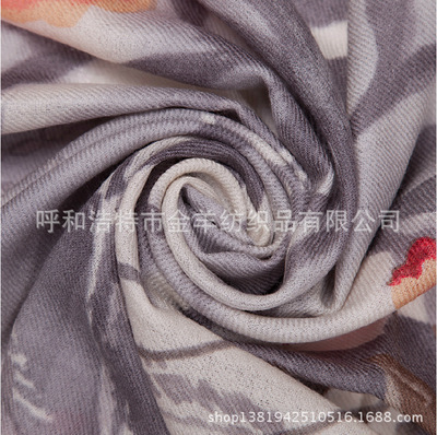 2013韩版正品加厚100%羊毛印花女士围巾披肩 四季百搭时尚之选